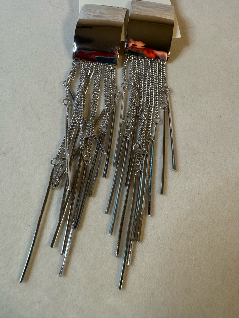 New Jennifer & Co Silver Tone Fringe Chain Drop Earrings